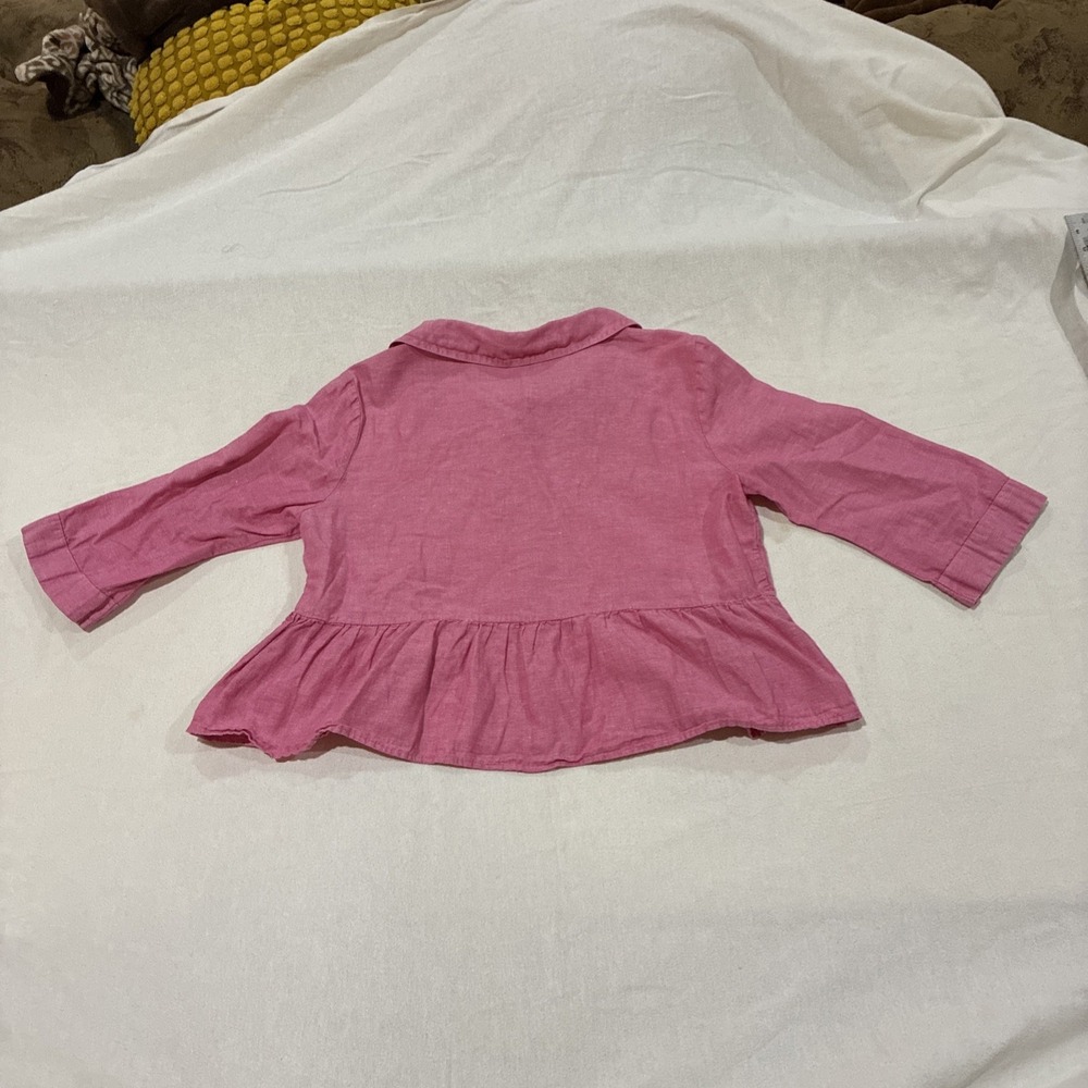 Women's Top Pink Large Coquette‎ Core Vintage Coded Dollette Grandmacore Peplum - Picture 8 of 9
